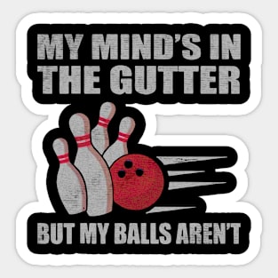 bowling the gutter balls Sticker